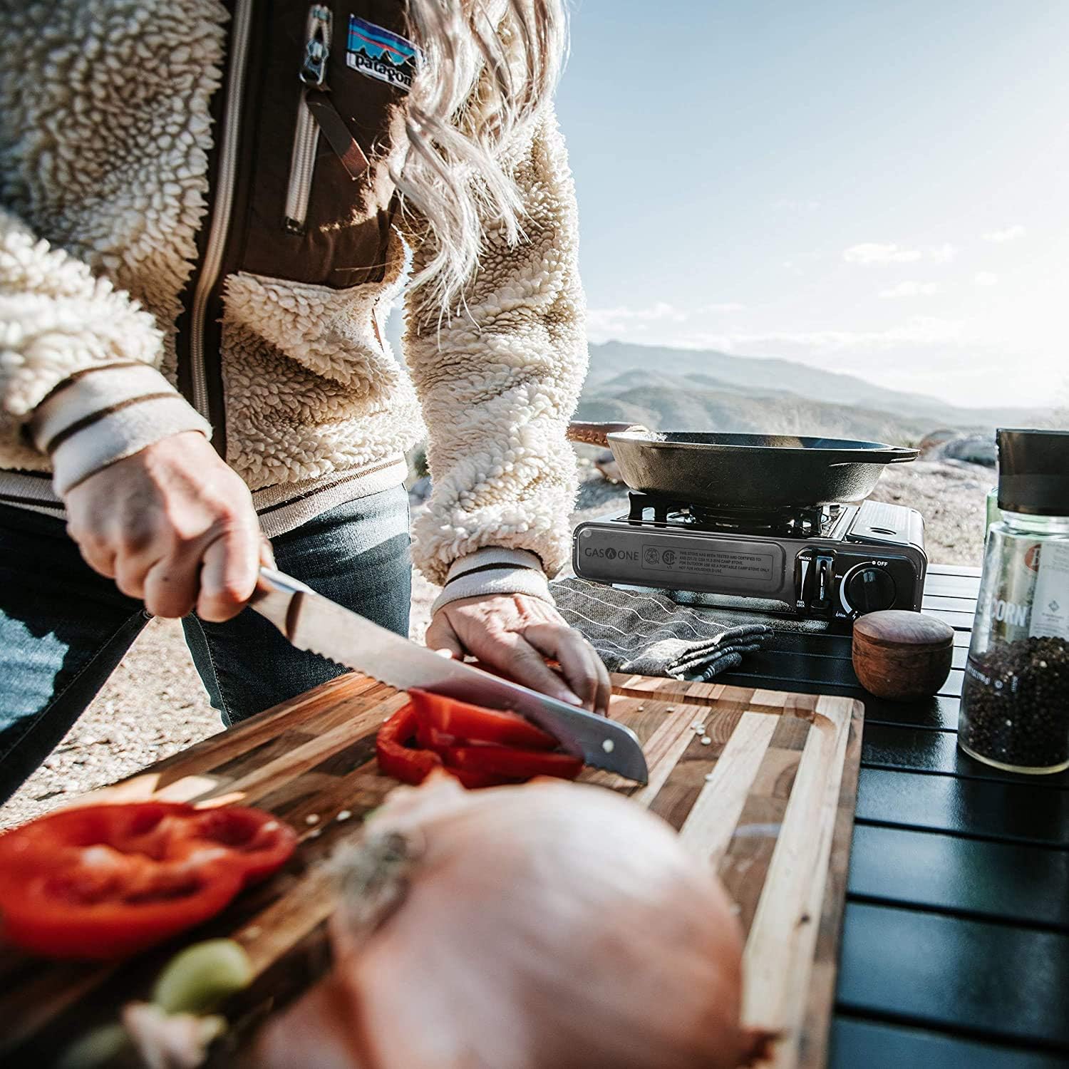 Gas One Portable Butane Camping Stove with Case: Automatic Ignition, Precise Heat Control - Camping & Tailgating and Outdoor Cooking - Image 7