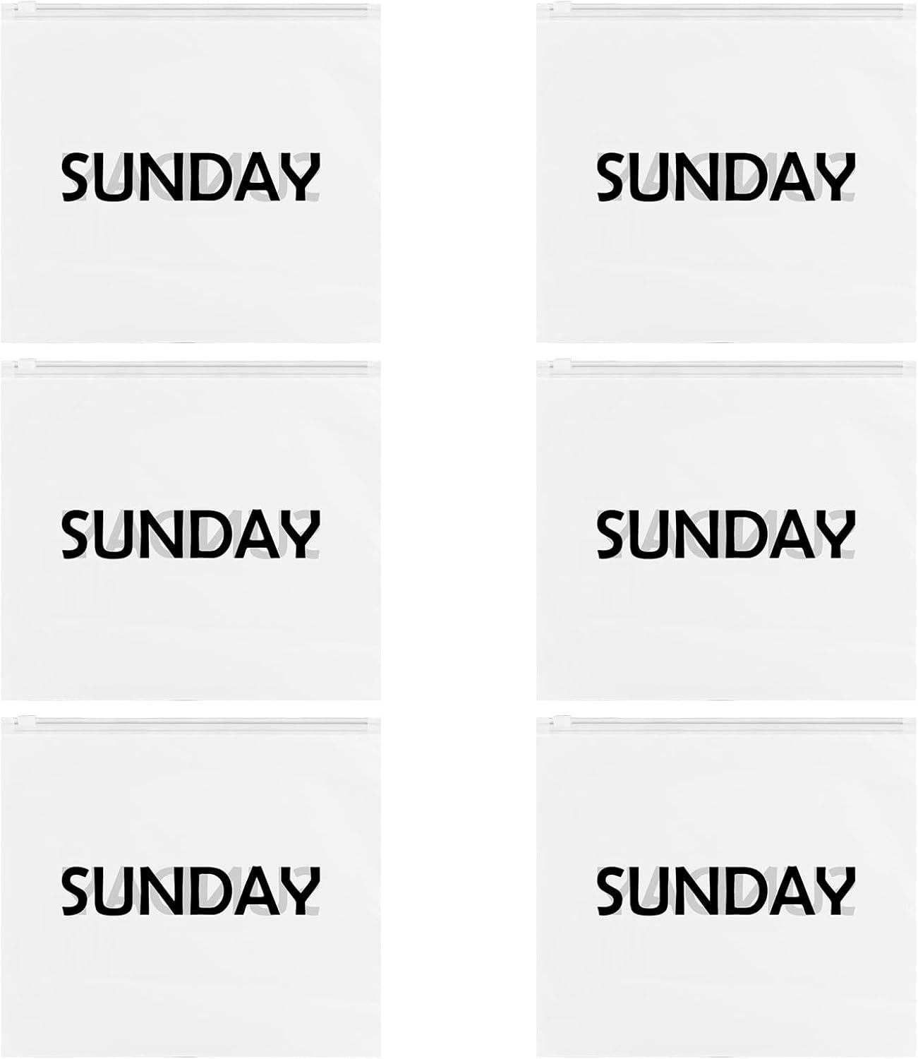 Packing Cubes Days of the Week,6Pcs Sunday Frosted Travel Organizer Pouches Packing Cubes Packing Organizers Days of Week Travel Pouches for Suitcase Vacations Home Storage and Organizing Bag