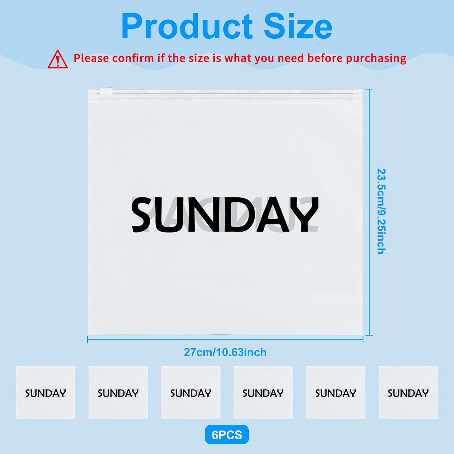 Packing Cubes Days of the Week,6Pcs Sunday Frosted Travel Organizer Pouches Packing Cubes Packing Organizers Days of Week Travel Pouches for Suitcase Vacations Home Storage and Organizing Bag - Image 2